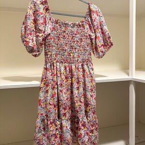 First Love Floral Smocked Dress - Multicolor